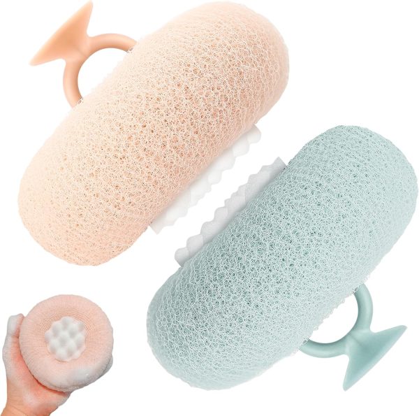 2Pack Super Soft Sunflower Suction Cup Bath Ball, Essential Bath Sponge for Men and Women, Loofah Sponge Effectively Exfoliates